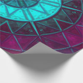 Mosaic Mandala Flower Blue en Paars Cadeaupapier (Hoek)