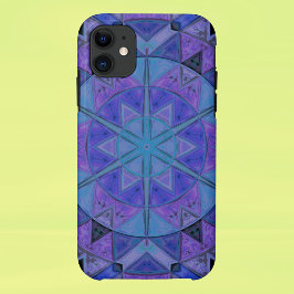 Mosaic Mandala Flower Blue en Paars Case-Mate iPhone Case