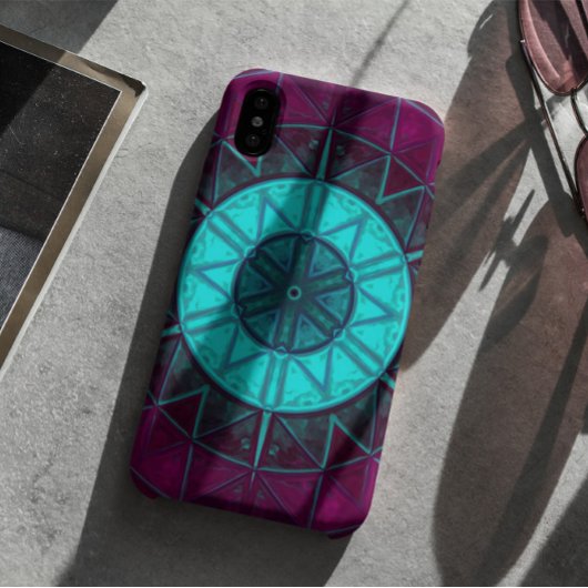 Mosaic Mandala Flower Blue en Paars Case-Mate iPhone Case