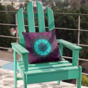 Mosaic Mandala Flower Blue en Paars Kussen