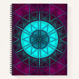 Mosaic Mandala Flower Blue en Paars Notitieboek