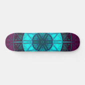 Mosaic Mandala Flower Blue en Paars Persoonlijk Skateboard (Horizontaal)