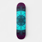 Mosaic Mandala Flower Blue en Paars Persoonlijk Skateboard (Voorkant)