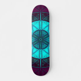 Mosaic Mandala Flower Blue en Paars Persoonlijk Skateboard