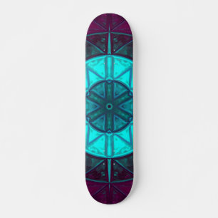 Mosaic Mandala Flower Blue en Paars Persoonlijk Skateboard