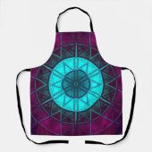 Mosaic Mandala Flower Blue en Paars Schort (Voorkant)