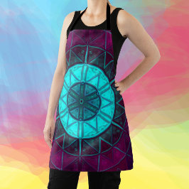 Mosaic Mandala Flower Blue en Paars Schort