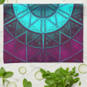 Mosaic Mandala Flower Blue en Paars Theedoek (Gevouwen)