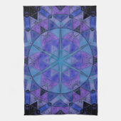 Mosaic Mandala Flower Blue en Paars Theedoek (Verticaal)