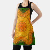 Mosaic Mandala Flower Green and Yellow Schort (Insitu)