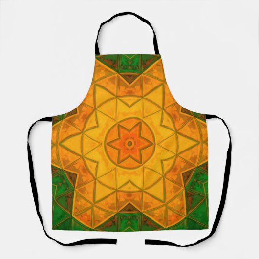 Mosaic Mandala Flower Green and Yellow Schort (Voorkant)