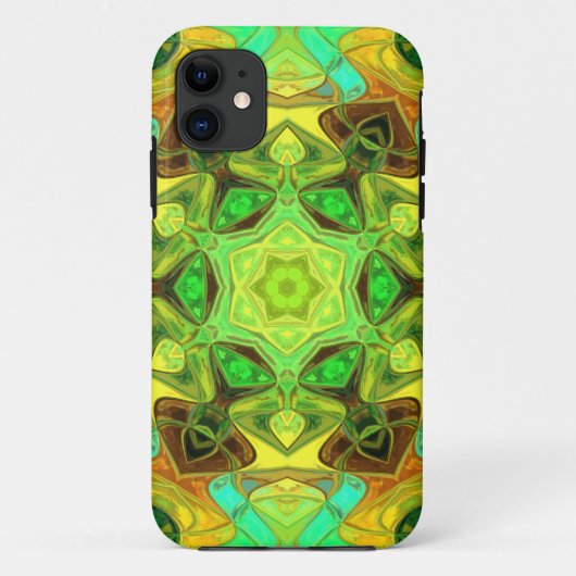 Mosaic Mandala Flower Green Blue en Yellow Case-Mate iPhone Case (Achterkant)