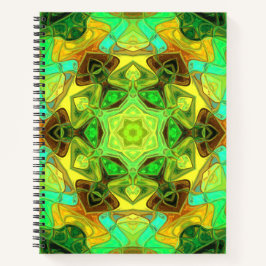 Mosaic Mandala Flower Green Blue en Yellow Notitieboek