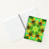 Mosaic Mandala Flower Green Blue en Yellow Notitieboek (Binnen)