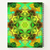 Mosaic Mandala Flower Green Blue en Yellow Notitieboek (Achterkant)