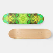 Mosaic Mandala Flower Green Blue en Yellow Persoonlijk Skateboard (Horizontaal)