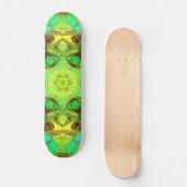 Mosaic Mandala Flower Green Blue en Yellow Persoonlijk Skateboard (Voorkant)