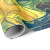 Mosaic Mandala Flower Green Yellow and Blue Cadeaupapier (Rol Hoek)