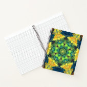 Mosaic Mandala Flower Green Yellow and Blue Notitieboek (Binnen)