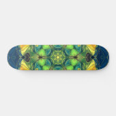 Mosaic Mandala Flower Green Yellow and Blue Persoonlijk Skateboard (Horizontaal)