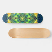 Mosaic Mandala Flower Green Yellow and Blue Persoonlijk Skateboard (Horizontaal)