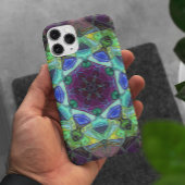Mosaic Mandala Flower Paars Blue en Green Case-Mate iPhone Case