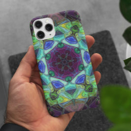 Mosaic Mandala Flower Paars Blue en Green Case-Mate iPhone Case