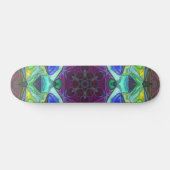 Mosaic Mandala Flower Paars Blue en Green Persoonlijk Skateboard (Horizontaal)