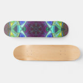 Mosaic Mandala Flower Paars Blue en Green Persoonlijk Skateboard (Horizontaal)