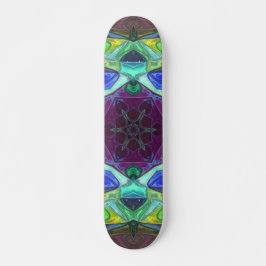 Mosaic Mandala Flower Paars Blue en Green Persoonlijk Skateboard