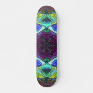 Mosaic Mandala Flower Paars Blue en Green Persoonlijk Skateboard