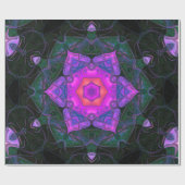 Mosaic Mandala Flower Pink and Black Cadeaupapier (Vlak)