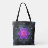 Mosaic Mandala Flower Pink and Black Tote Bag (Achterkant)