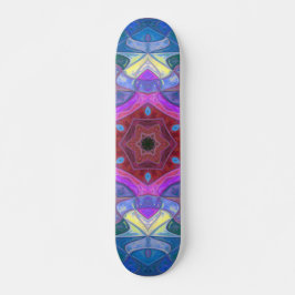 Mosaic Mandala Flower Pink Blue and Yellow Persoonlijk Skateboard