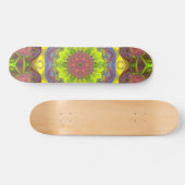 Mosaic Mandala Flower Pink Yellow en Green Persoonlijk Skateboard (Horizontaal)