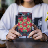 Mosaic Mandala Flower Red Blauwgroen en Blue Case-Mate iPhone Case