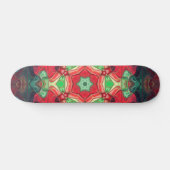 Mosaic Mandala Flower Red Blauwgroen en Blue Persoonlijk Skateboard (Horizontaal)