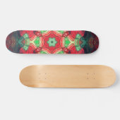 Mosaic Mandala Flower Red Blauwgroen en Blue Persoonlijk Skateboard (Horizontaal)