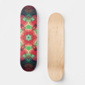 Mosaic Mandala Flower Red Blauwgroen en Blue Persoonlijk Skateboard (Voorkant)