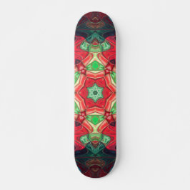 Mosaic Mandala Flower Red Blauwgroen en Blue Persoonlijk Skateboard