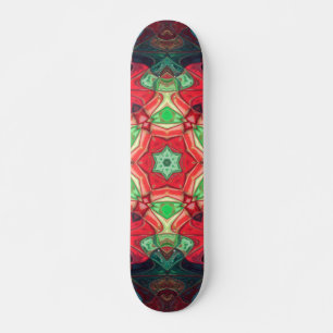 Mosaic Mandala Flower Red Blauwgroen en Blue Persoonlijk Skateboard