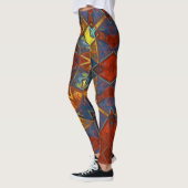 Mosaic Mandala Flower Red Yellow and Blue Leggings (Links)