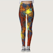 Mosaic Mandala Flower Red Yellow and Blue Leggings (Voorkant)