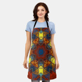 Mosaic Mandala Flower Red Yellow and Blue Schort (Gedragen)