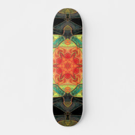 Mosaic Mandala Flower Red Yellow Green and Black Persoonlijk Skateboard