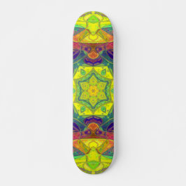 Mosaic Mandala Flower Yellow Blue en Green Persoonlijk Skateboard