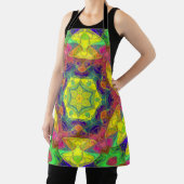 Mosaic Mandala Flower Yellow Blue en Green Schort (Insitu)