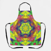 Mosaic Mandala Flower Yellow Blue en Green Schort (Voorkant)