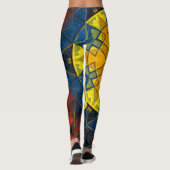 Mosaic Mandala Flower Yellow Blue en Red Leggings (Achterkant)