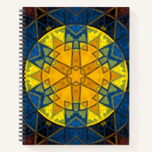 Mosaic Mandala Flower Yellow Blue en Red